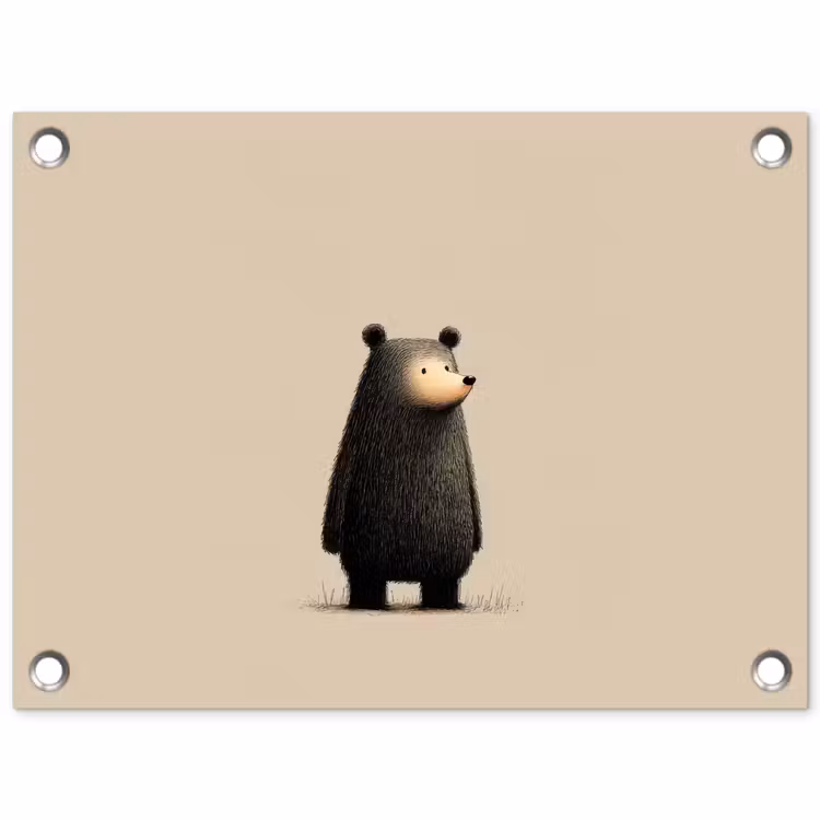 Beer - Donkerbruin - Minimalistisch tuinposter los doek klein -3d
