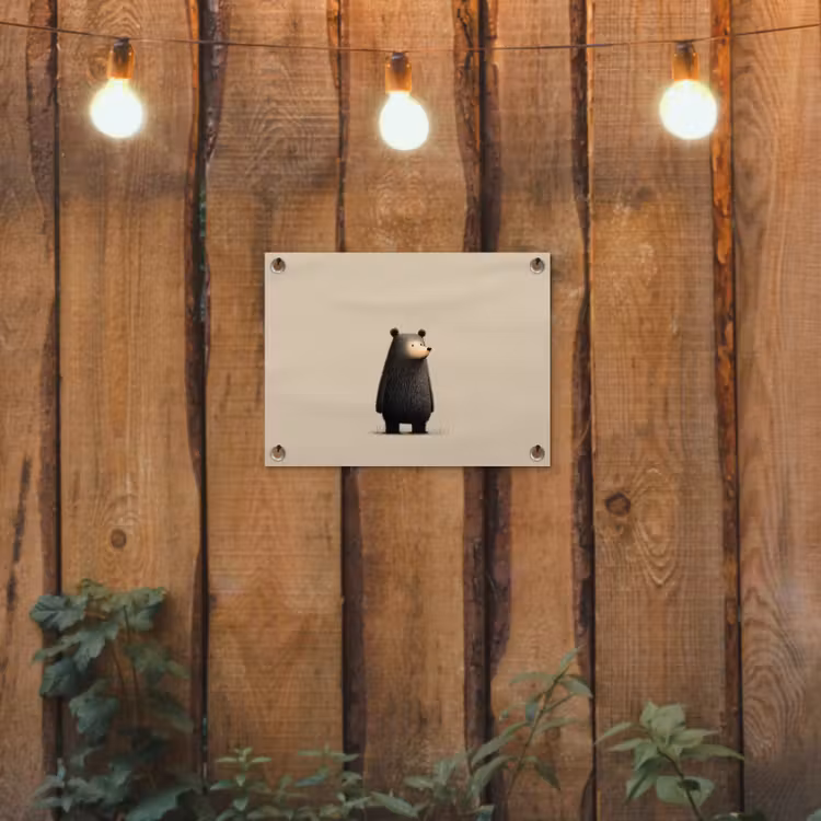 Beer - Donkerbruin - Minimalistisch tuinposter los doek klein -sfeer1