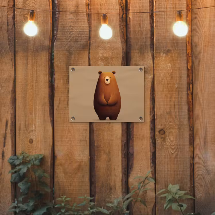 Beer - Minimalistisch - Bruin tuinposter los doek klein -sfeer1