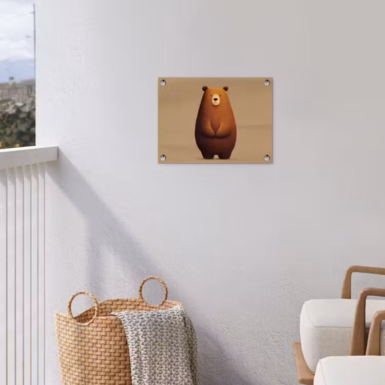 Beer - Minimalistisch - Bruin tuinposter los doek klein -sfeer8