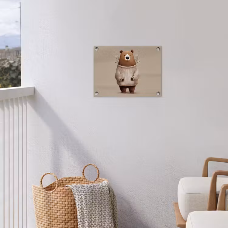 Beer - Witte bloemen - Knus tuinposter los doek klein -sfeer8