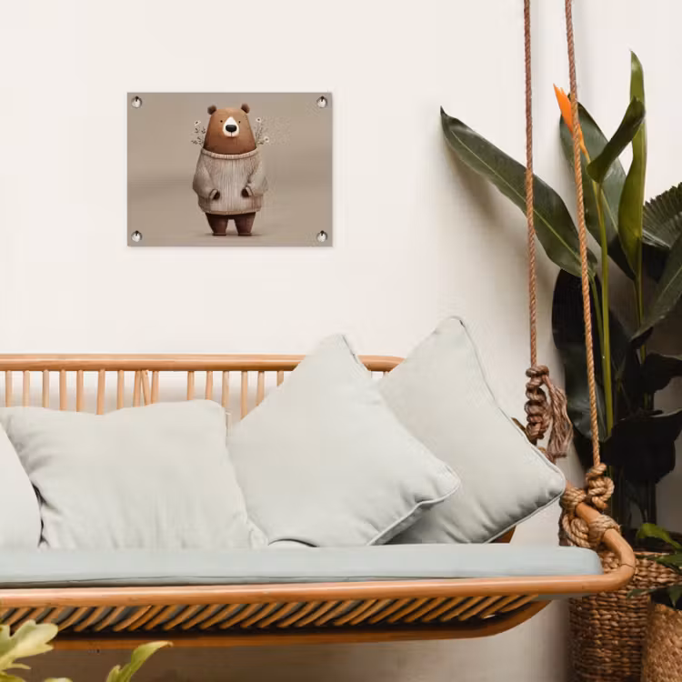 Beer - Witte bloemen - Knus tuinposter los doek klein -sfeer7
