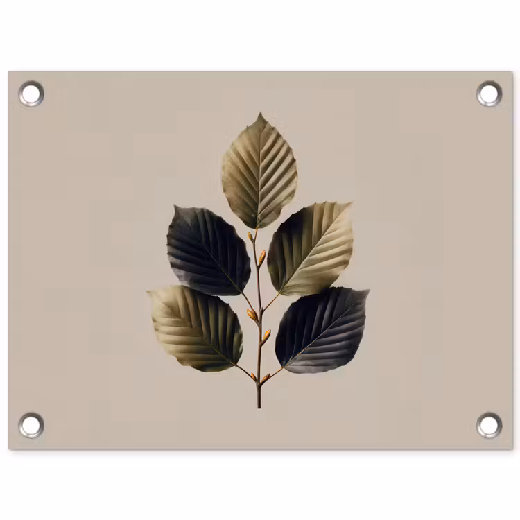 Beukenbladeren - Bruin - Groen - neutraal tuinposter los doek klein -3d