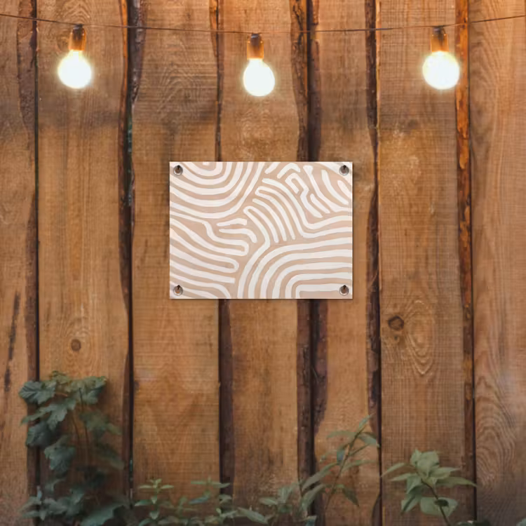 Beige - Aardspatroon tuinposter los doek klein -sfeer1