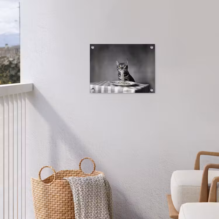 Bengaal - Kat - Tafelkleed - Zwart - Wit - Dier tuinposter los doek klein -sfeer8