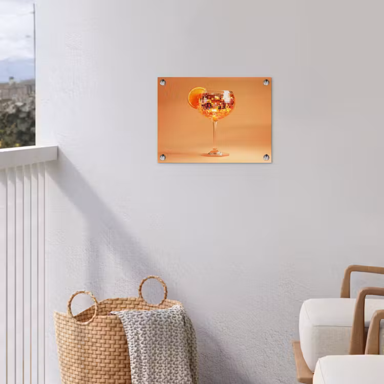 Drank - Oranje - Glitter - Disco tuinposter los doek klein -sfeer8
