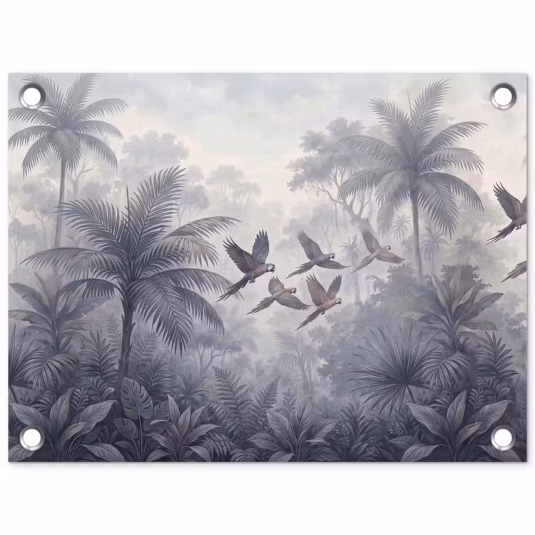 Vogel - Vliegend - Jungle - Vintage - Dieren tuinposter los doek klein -3d