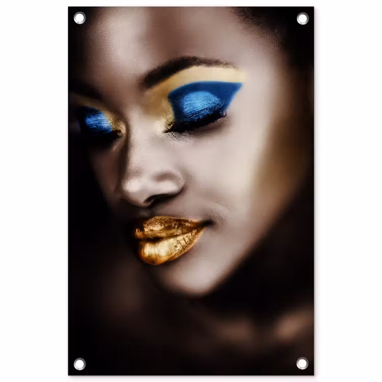 Black and Gold - Vrouw - Make up tuinposter los doek klein -3d