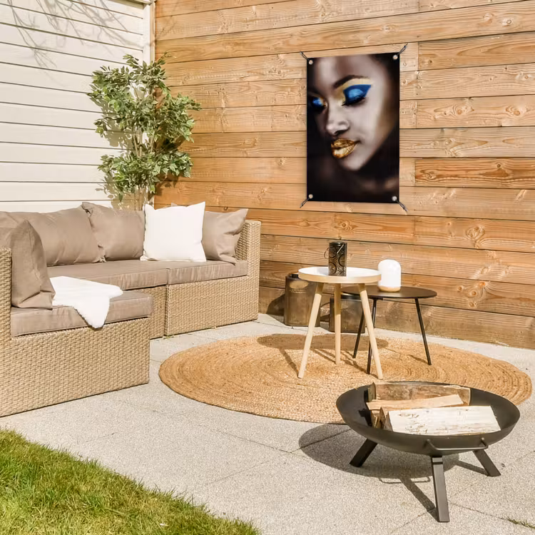 Black and Gold - Vrouw - Make up tuinposter los doek klein -sfeer4