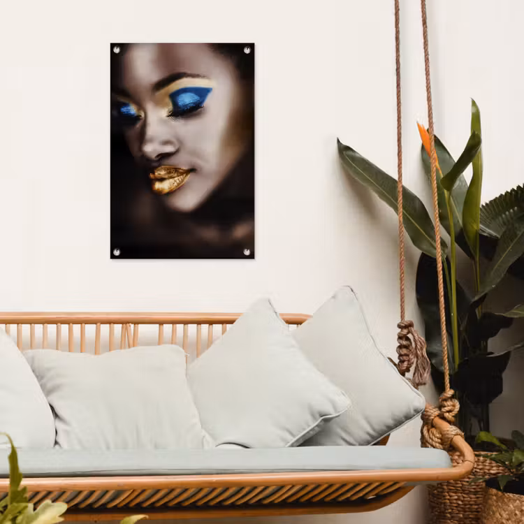 Black and Gold - Vrouw - Make up tuinposter los doek klein -sfeer7