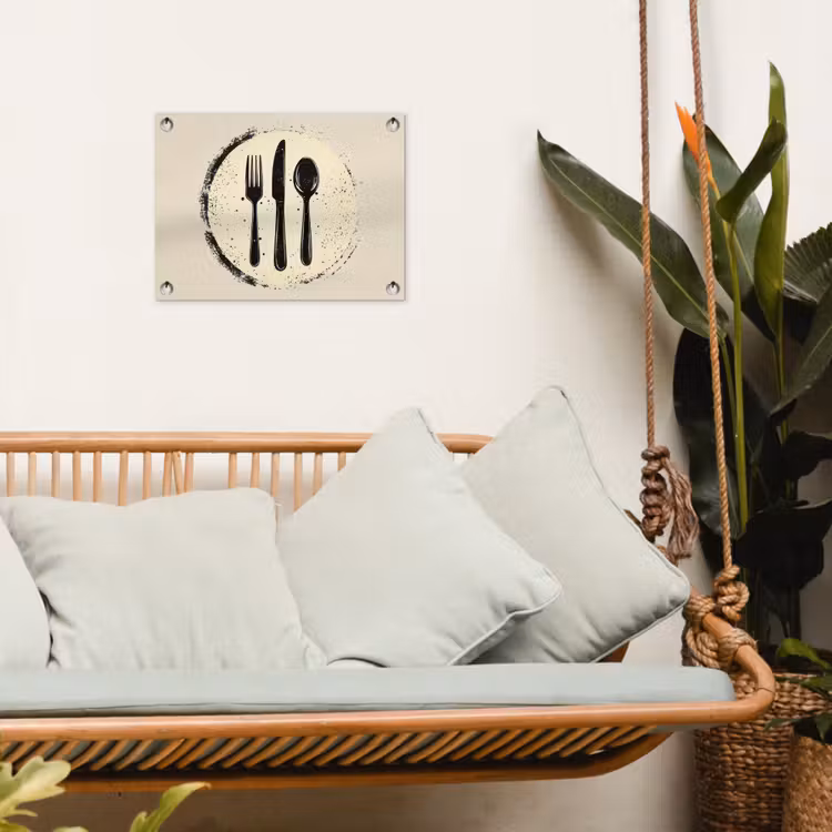 Zwart - Bestek - Rondje tuinposter los doek klein -sfeer7