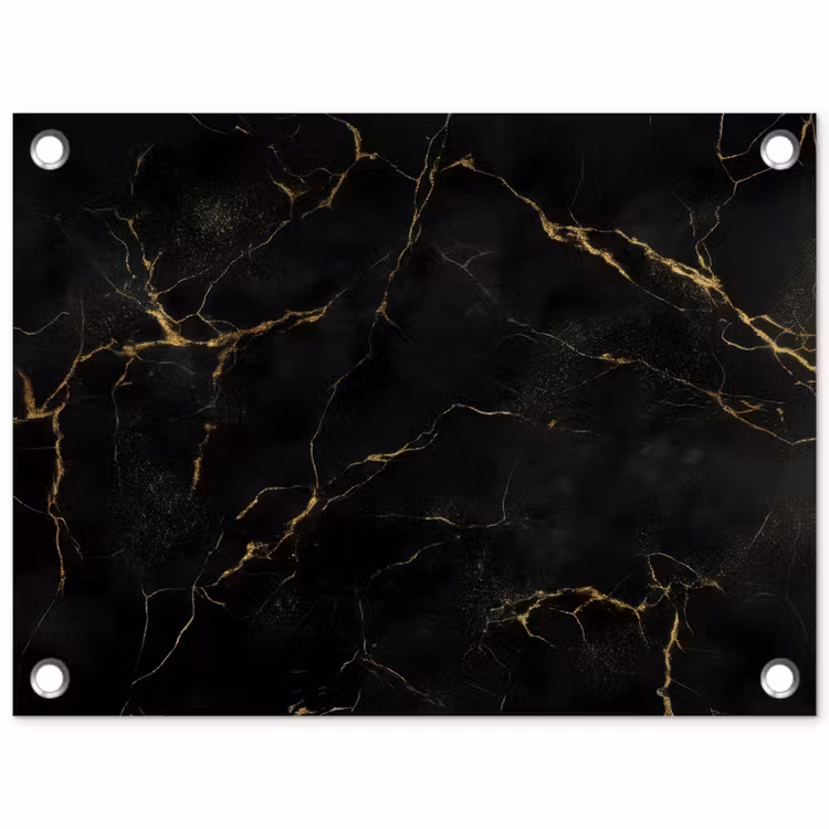 Zwart marmer - Gouden aders - Klassiek tuinposter los doek klein -3d