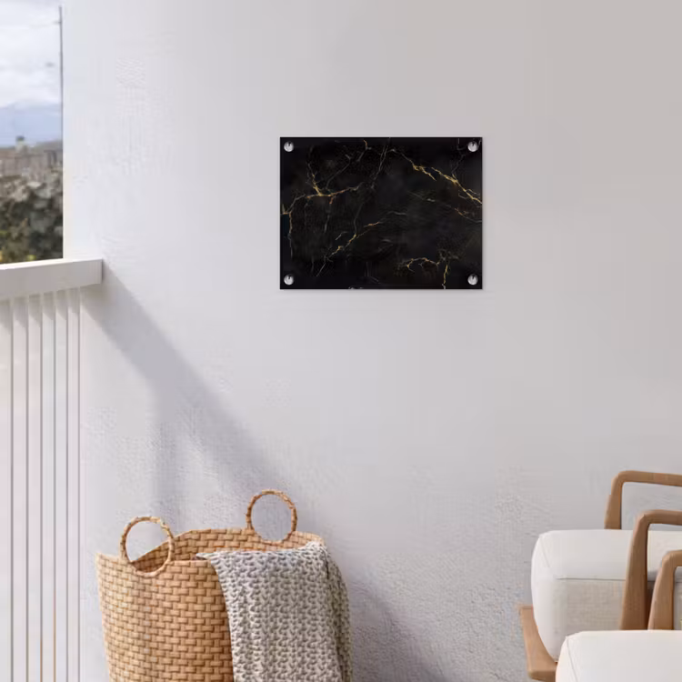 Zwart marmer - Gouden aders - Klassiek tuinposter los doek klein -sfeer8