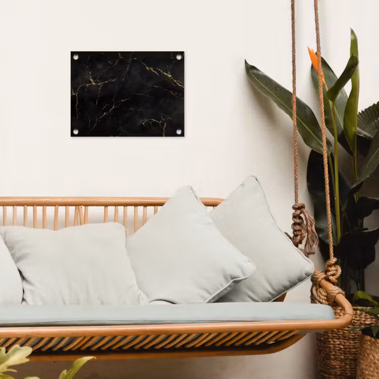 Zwart marmer - Gouden aders - Klassiek tuinposter los doek klein -sfeer7
