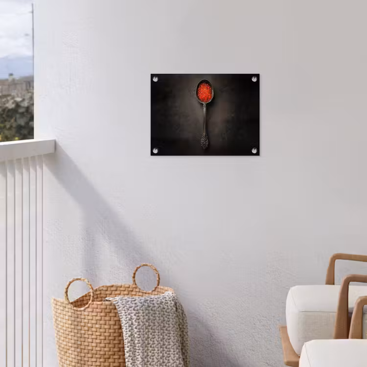 Zwart - Lepel - Caviar tuinposter los doek klein -sfeer8