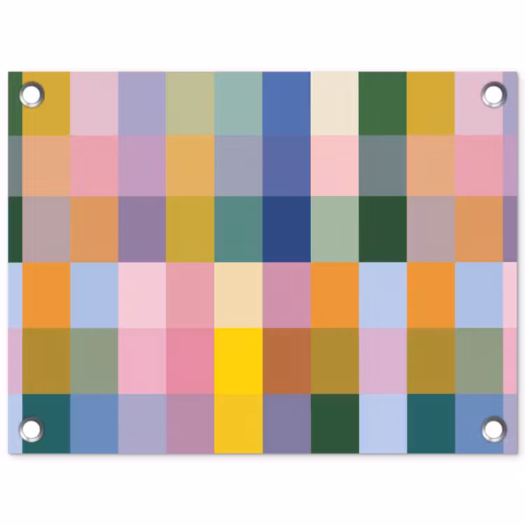 Blokken - Vierkant - Patroon - Gekleurd tuinposter los doek klein -3d