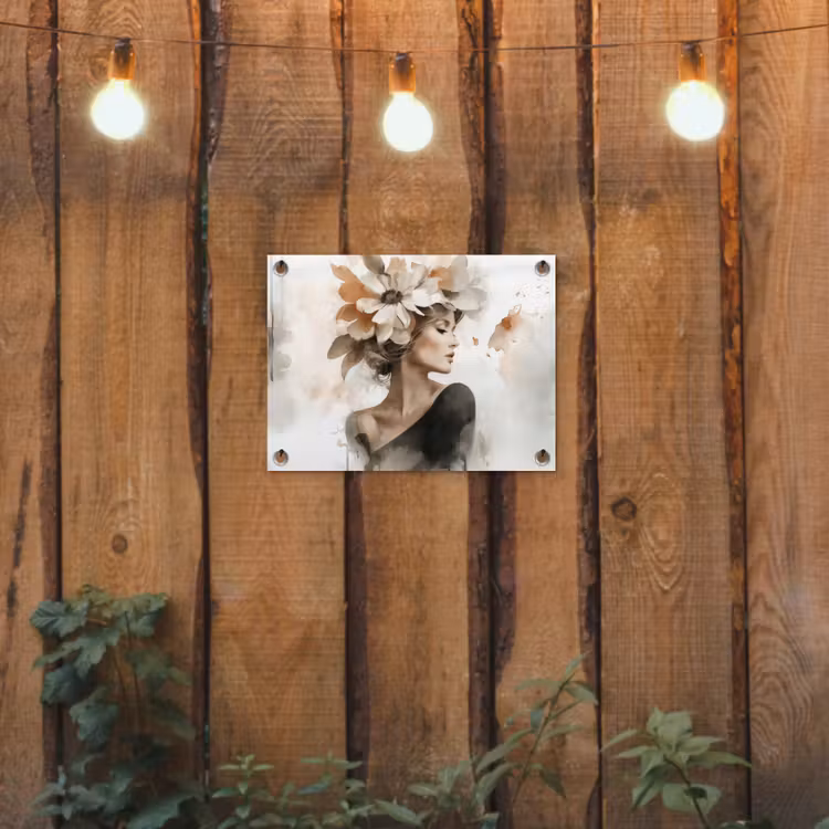 Bloesem - Portret - Gezicht tuinposter los doek klein -sfeer1