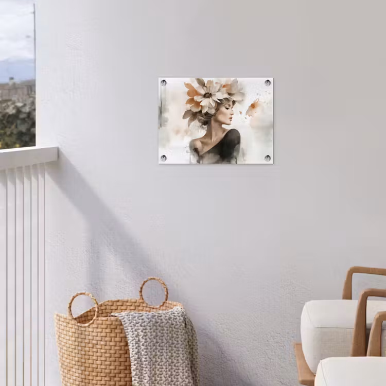 Bloesem - Portret - Gezicht tuinposter los doek klein -sfeer8