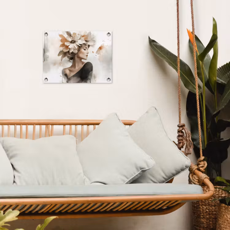 Bloesem - Portret - Gezicht tuinposter los doek klein -sfeer7