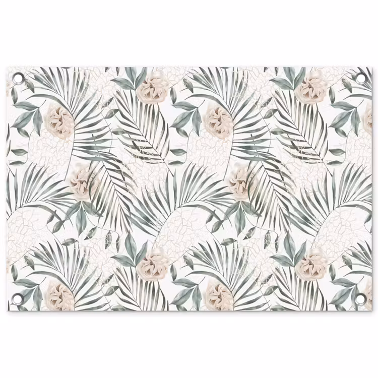 Bohemian - Bladeren - Bloemen - Tropisch tuinposter los doek klein -3d