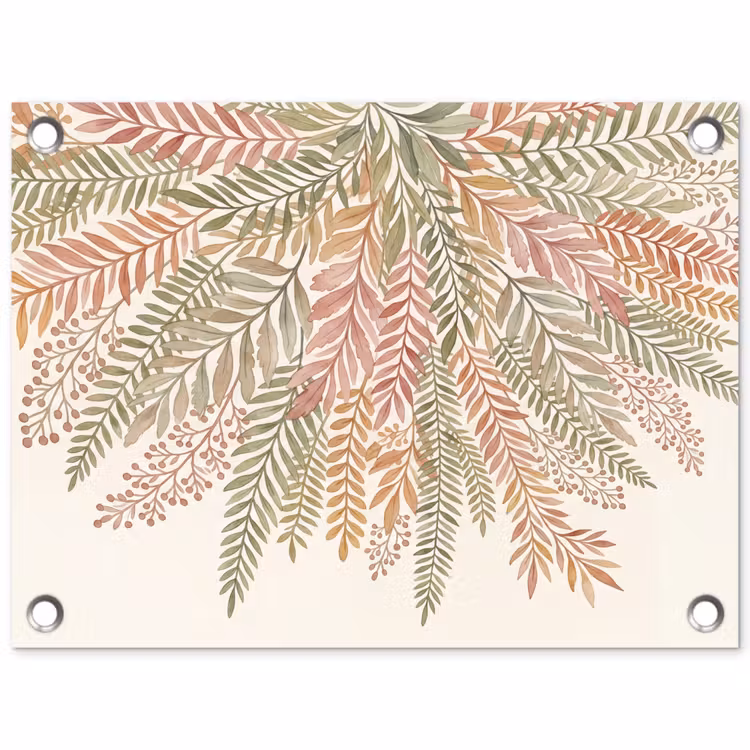 Botanisch - Aquarel - Kleurrijk tuinposter los doek klein -3d