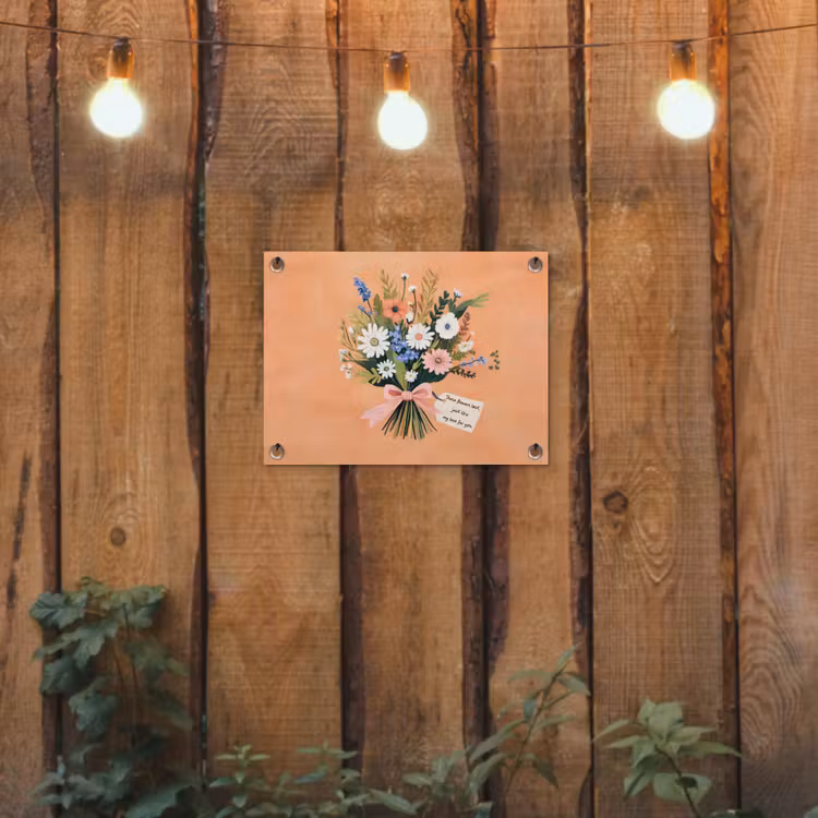 Boeket - Strikje - Quote tuinposter los doek klein -sfeer1