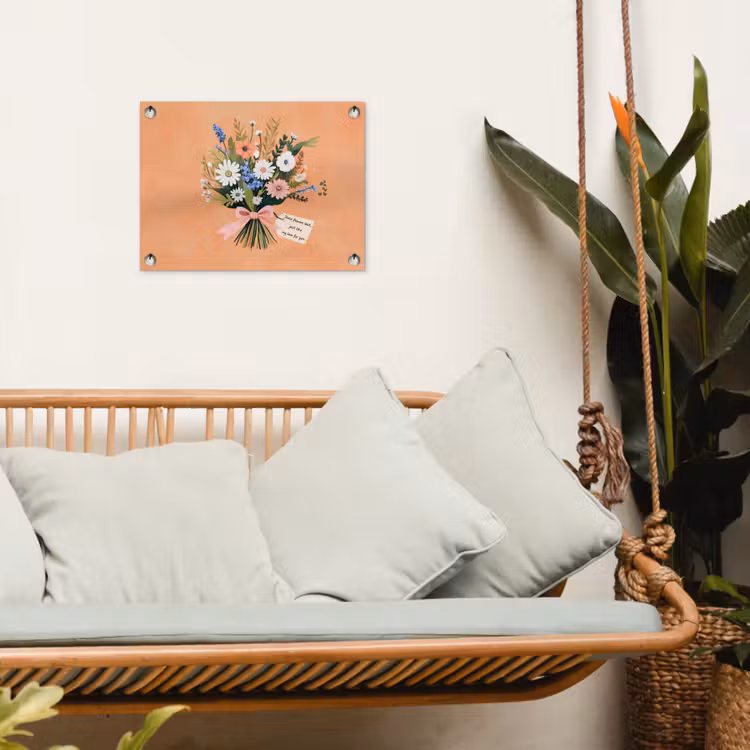 Boeket - Strikje - Quote tuinposter los doek klein -sfeer7