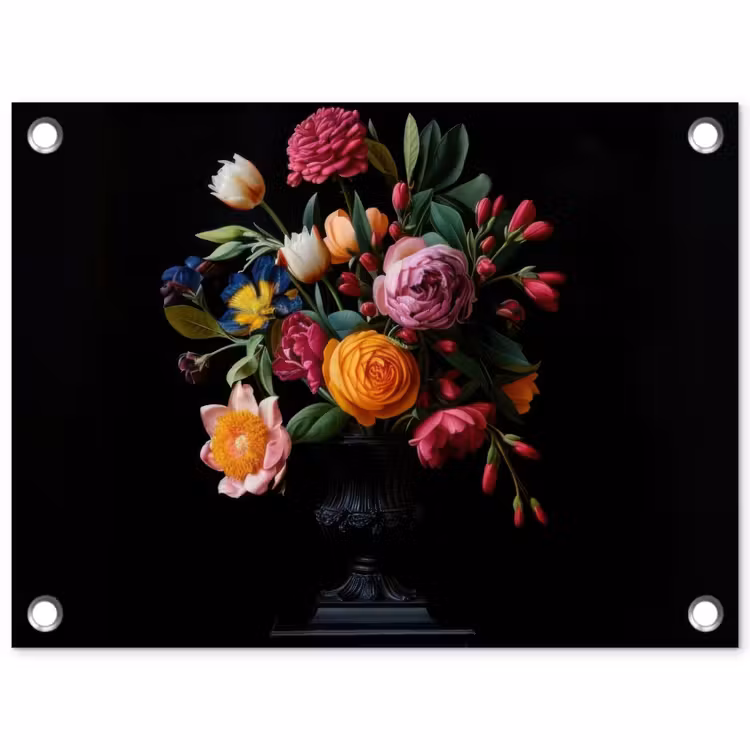 Boeket - Romantisch - Kleurrijk tuinposter los doek klein -3d