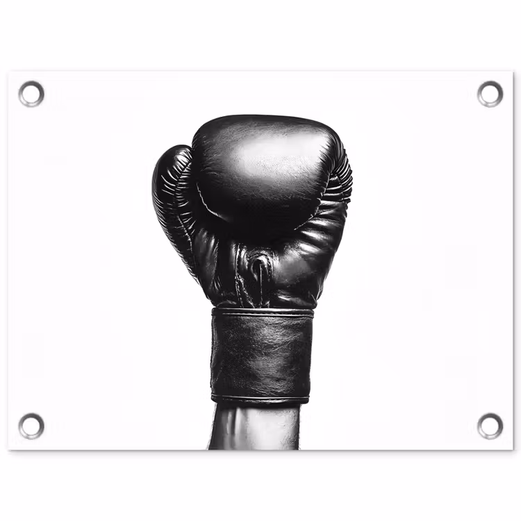 Bokshandschoen - Zwart - Hand tuinposter los doek klein -3d