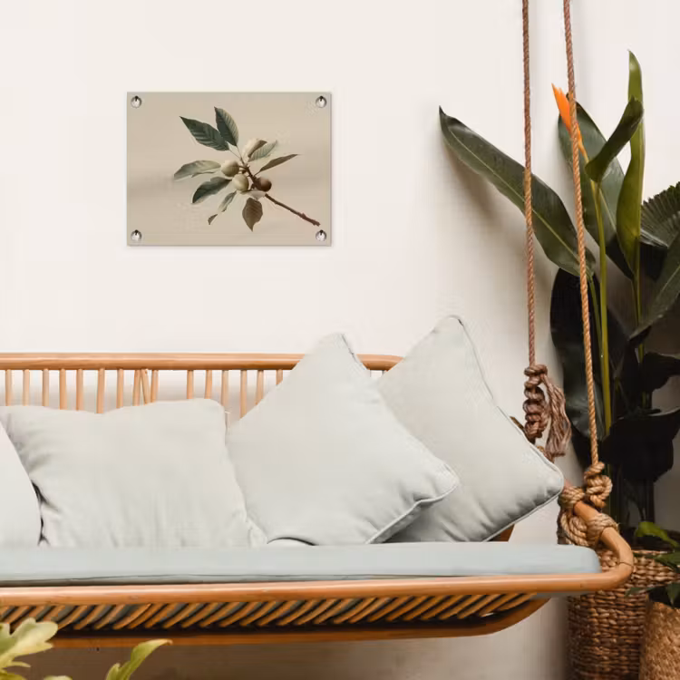 Tak - Groene Bladeren - Vruchten tuinposter los doek klein -sfeer7