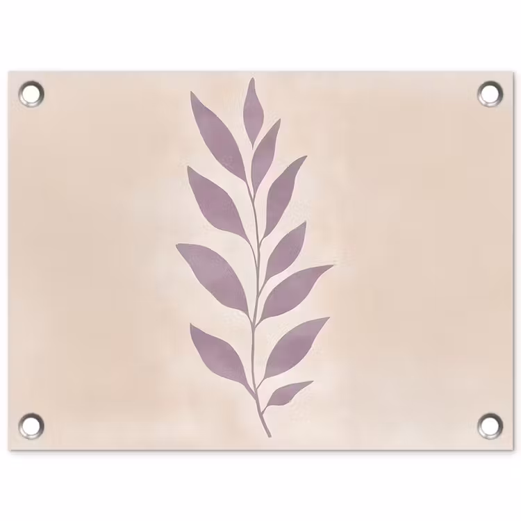 Tak - Bladeren - Minimalistisch - Beige tuinposter los doek klein -3d