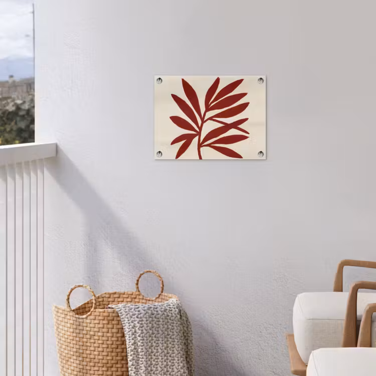 Tak - Bladeren - Rood tuinposter los doek klein -sfeer8
