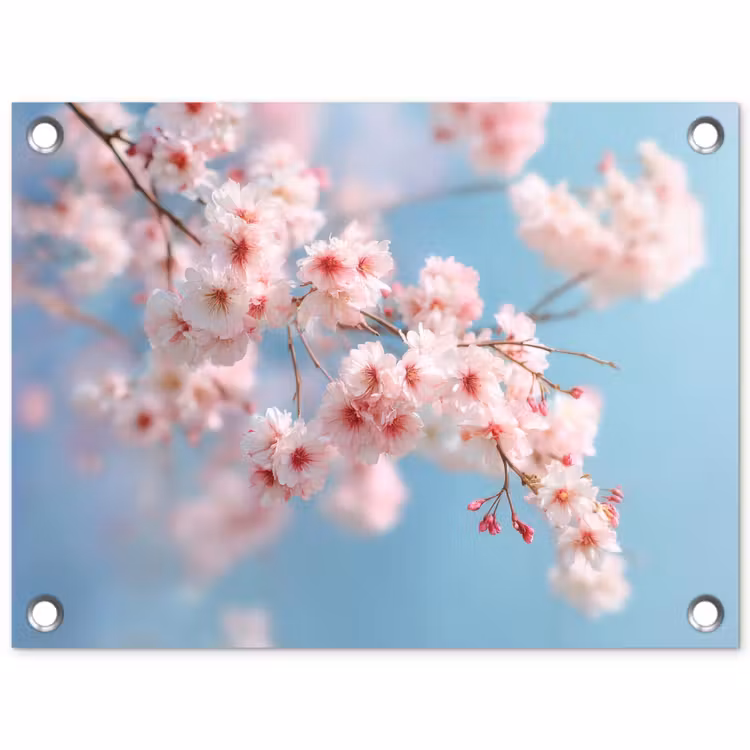 Takken - Bloesems - Roze tuinposter los doek klein -3d