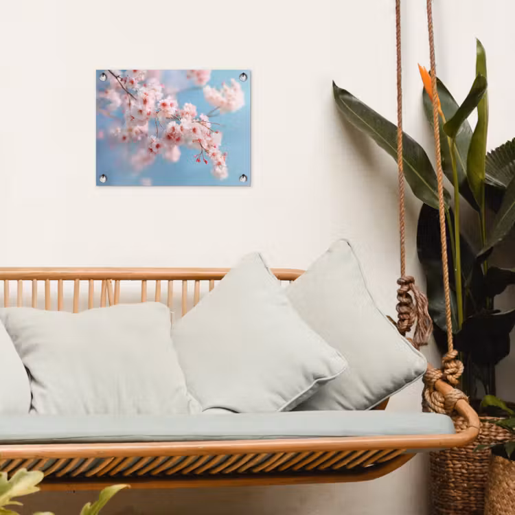 Takken - Bloesems - Roze tuinposter los doek klein -sfeer7