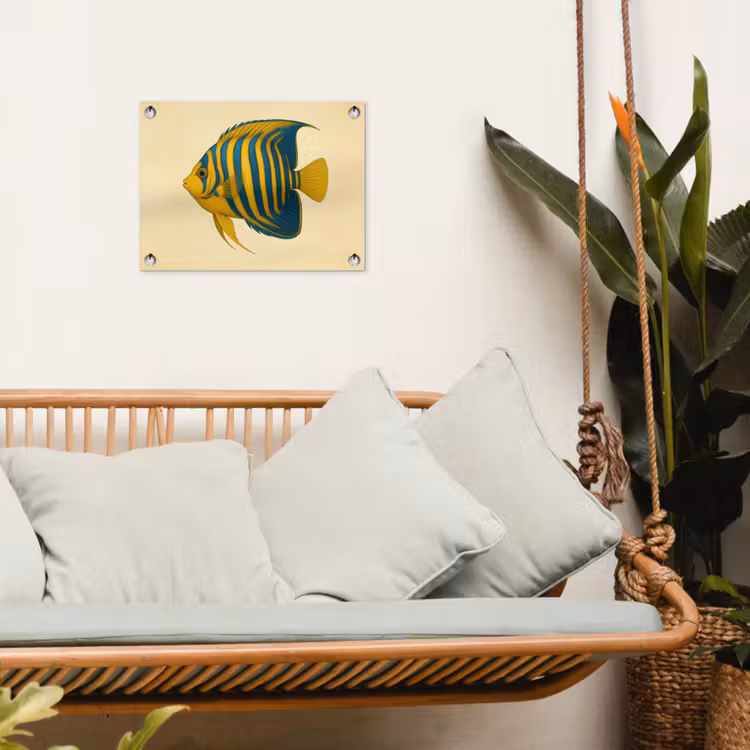 Felgeel - Vis - Strepen - Vinnen tuinposter los doek klein -sfeer7