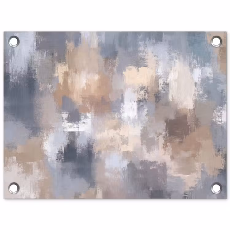 Penseelstreken - Schilderij - Beige tuinposter los doek klein -3d