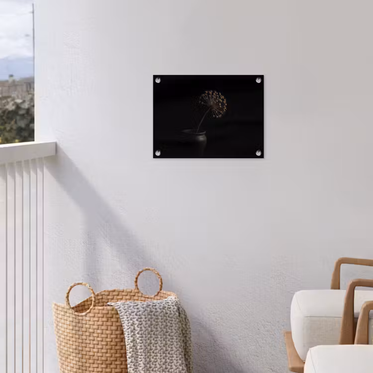 Bol - Gedroogd - Vaas - Zwart tuinposter los doek klein -sfeer8
