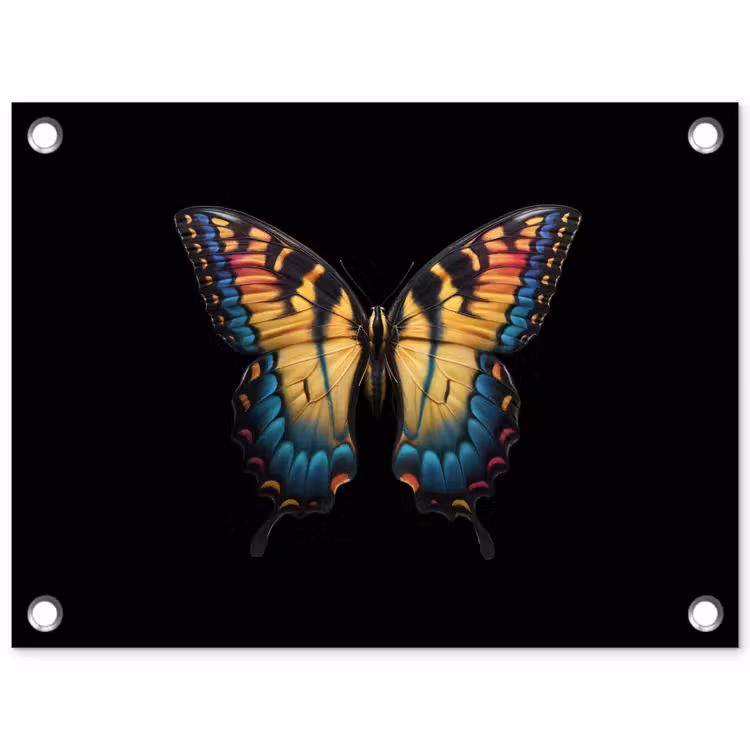 Vlinder - Kleurrijk - Speels tuinposter los doek klein -3d