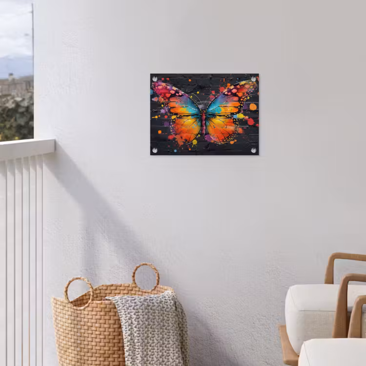 Vlinder van Kleuren tuinposter los doek klein -sfeer8