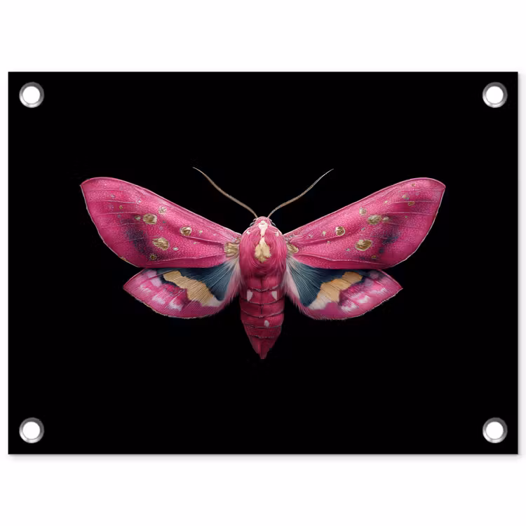 Vlinder - Roze - Nachtvlinder tuinposter los doek klein -3d