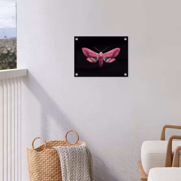 Vlinder - Roze - Nachtvlinder tuinposter los doek klein -sfeer8