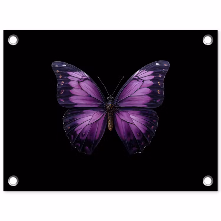 Vlinder - Paars - Levendig tuinposter los doek klein -3d