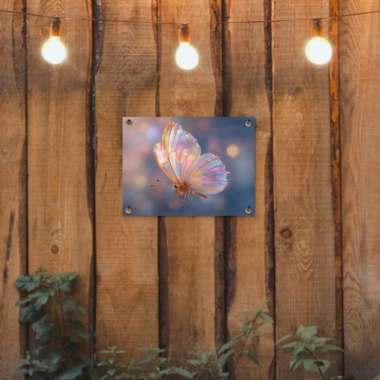 Vlinder - Vleugels - Pastel - Glinstering tuinposter los doek klein -sfeer1