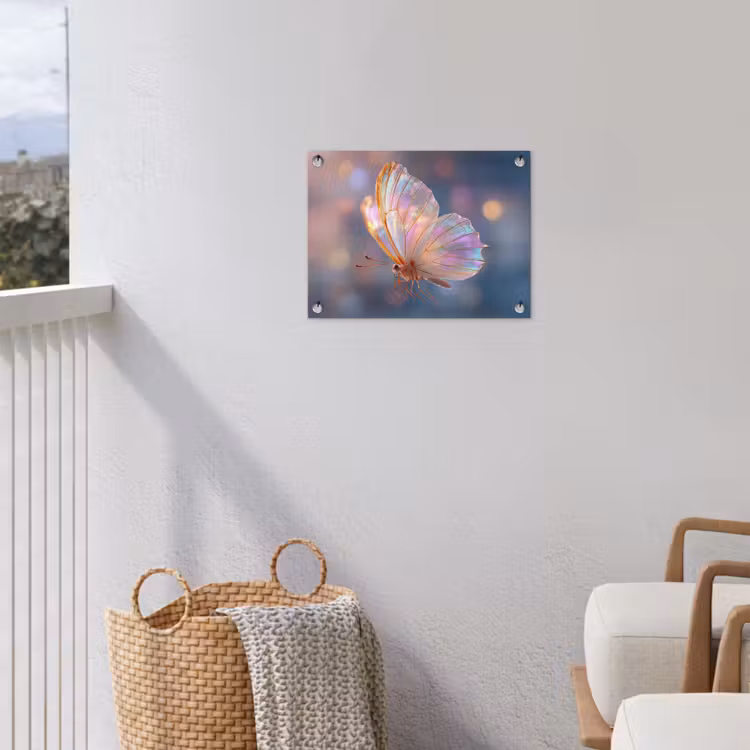 Vlinder - Vleugels - Pastel - Glinstering tuinposter los doek klein -sfeer8