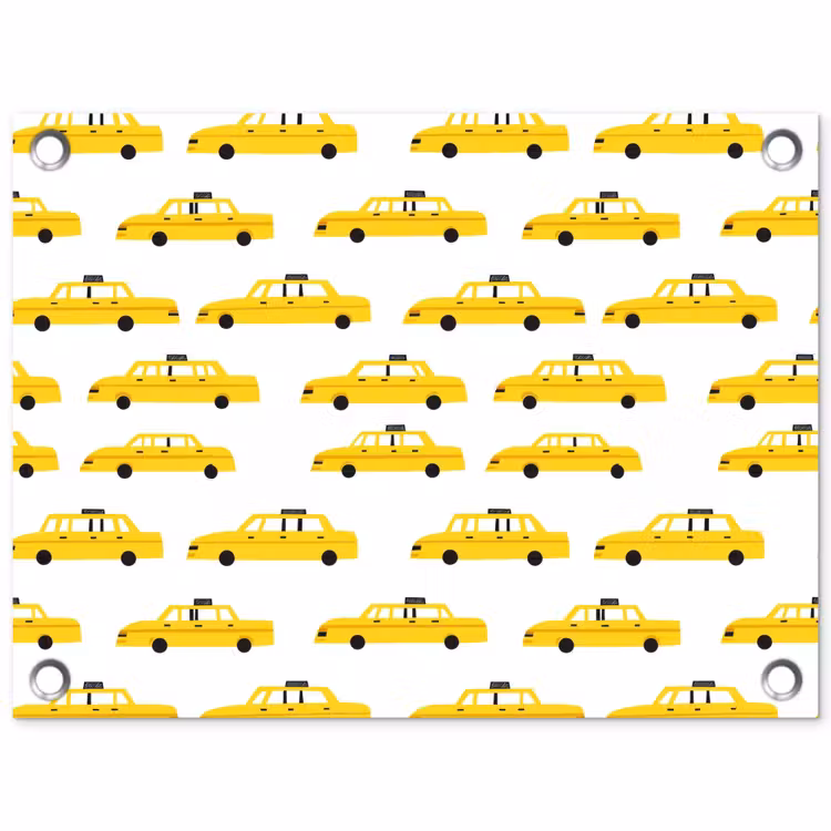Taxi - Iconisch - Geel tuinposter los doek klein 239 -3d