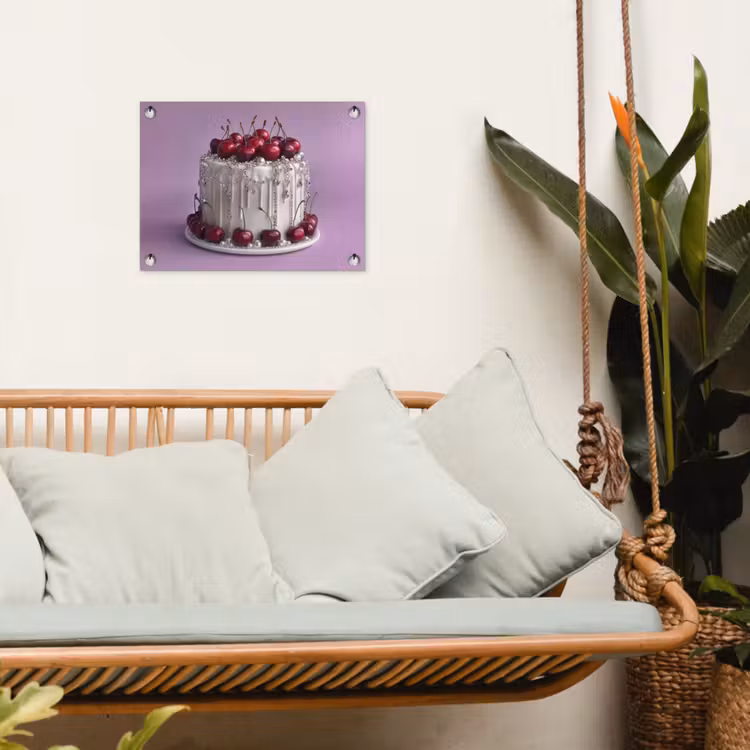 Taart - Kersen - Juwelen - Rood tuinposter los doek klein -sfeer7