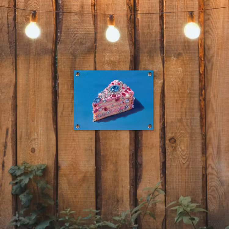 Taart - Edelstenen - Glitters - Roze tuinposter los doek klein -sfeer1