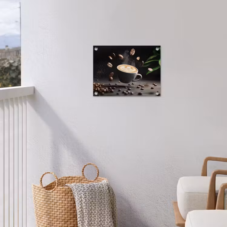 Cappuccino - Kop - Bonen - Bruin tuinposter los doek klein -sfeer8