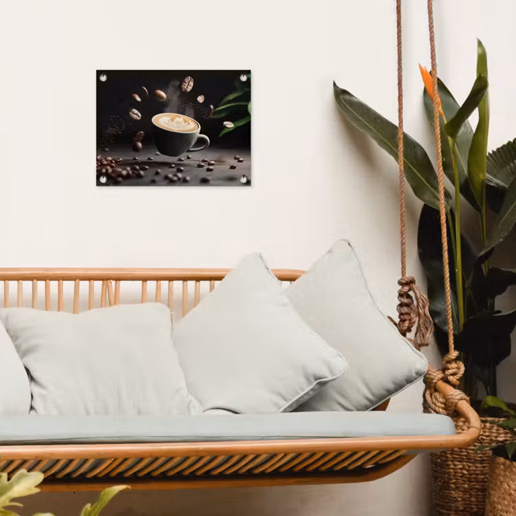Cappuccino - Kop - Bonen - Bruin tuinposter los doek klein -sfeer7