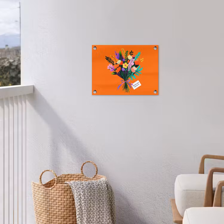 Kaartje - Boeket - Bloemen tuinposter los doek klein -sfeer8